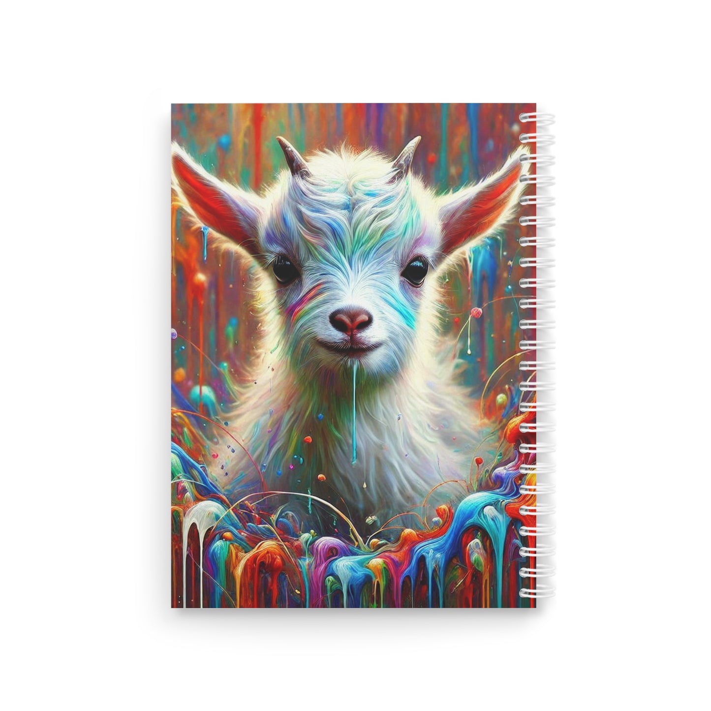 Colorful Goat Spiral Notebook: Cute Animal Art Journaling, School Supplies, Gift for Animal Lovers, Study Planner, Creative Writing