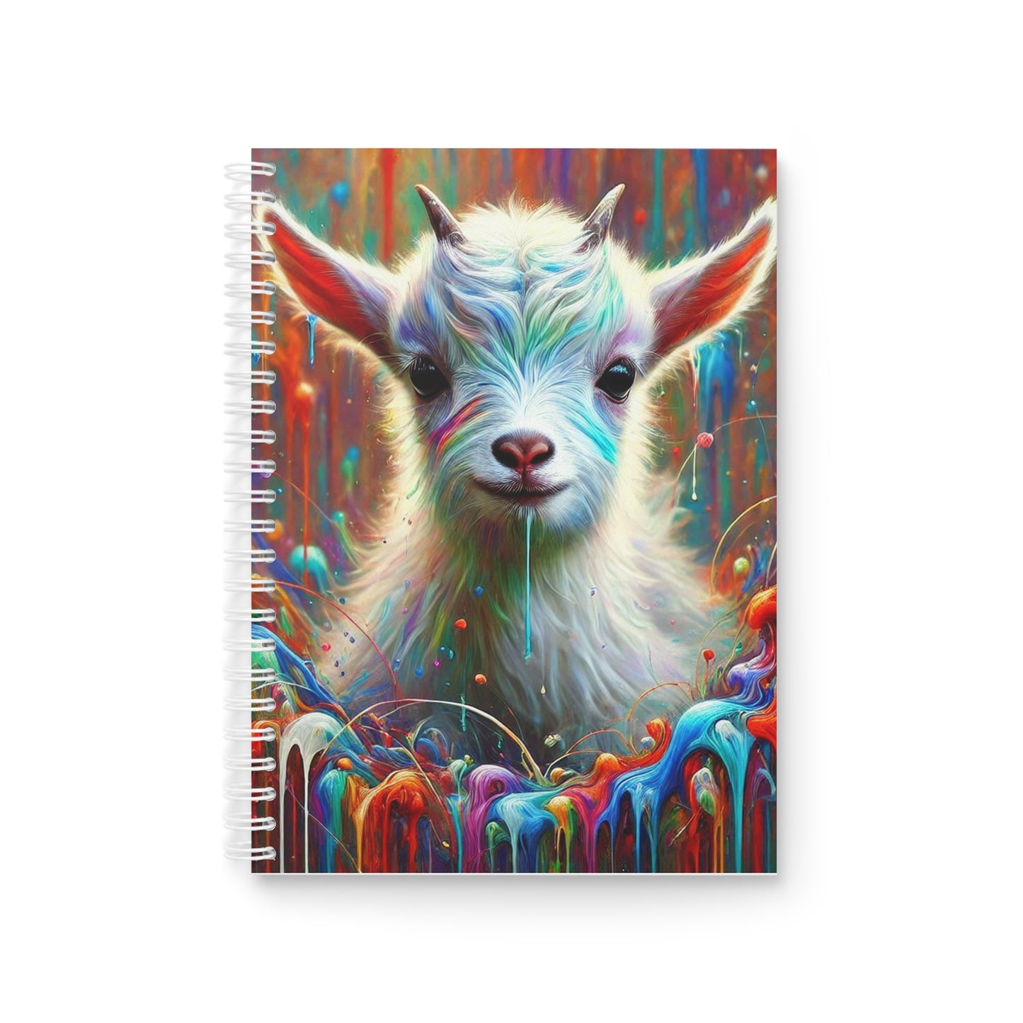 Colorful Goat Spiral Notebook: Cute Animal Art Journaling, School Supplies, Gift for Animal Lovers, Study Planner, Creative Writing