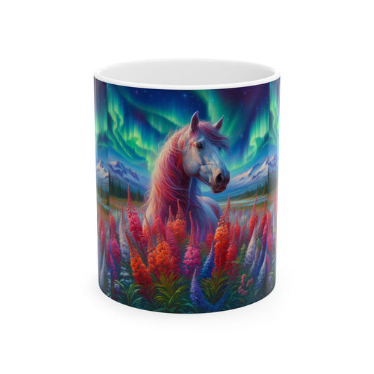 Alaskan Horse Christmas Mug, Perfect for Festive Coffee Lovers, Holiday Decor, Raven Gift Idea, Unique Christmas Present, 11oz or 15oz