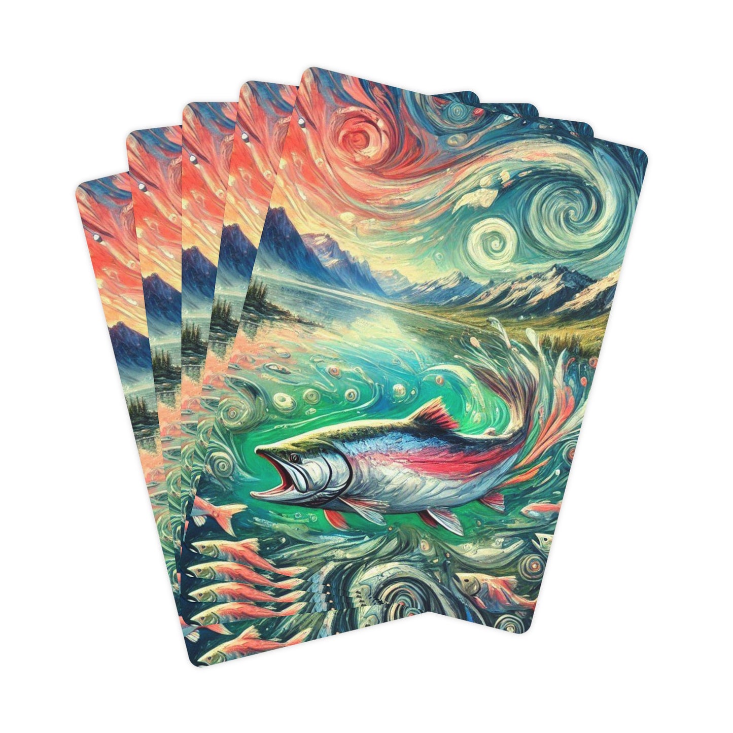 Artistic Poker Cards Set, Unique Playing Cards, Gift for Gamers, Fishing Theme Cards, Perfect for Game Night