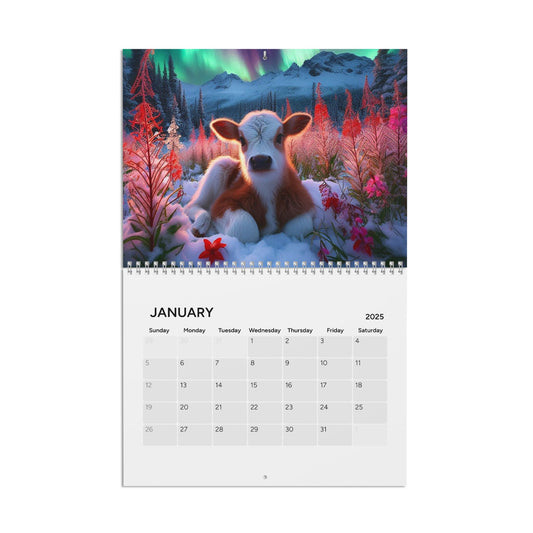 Alaskan animal northern light Calendar (2025)