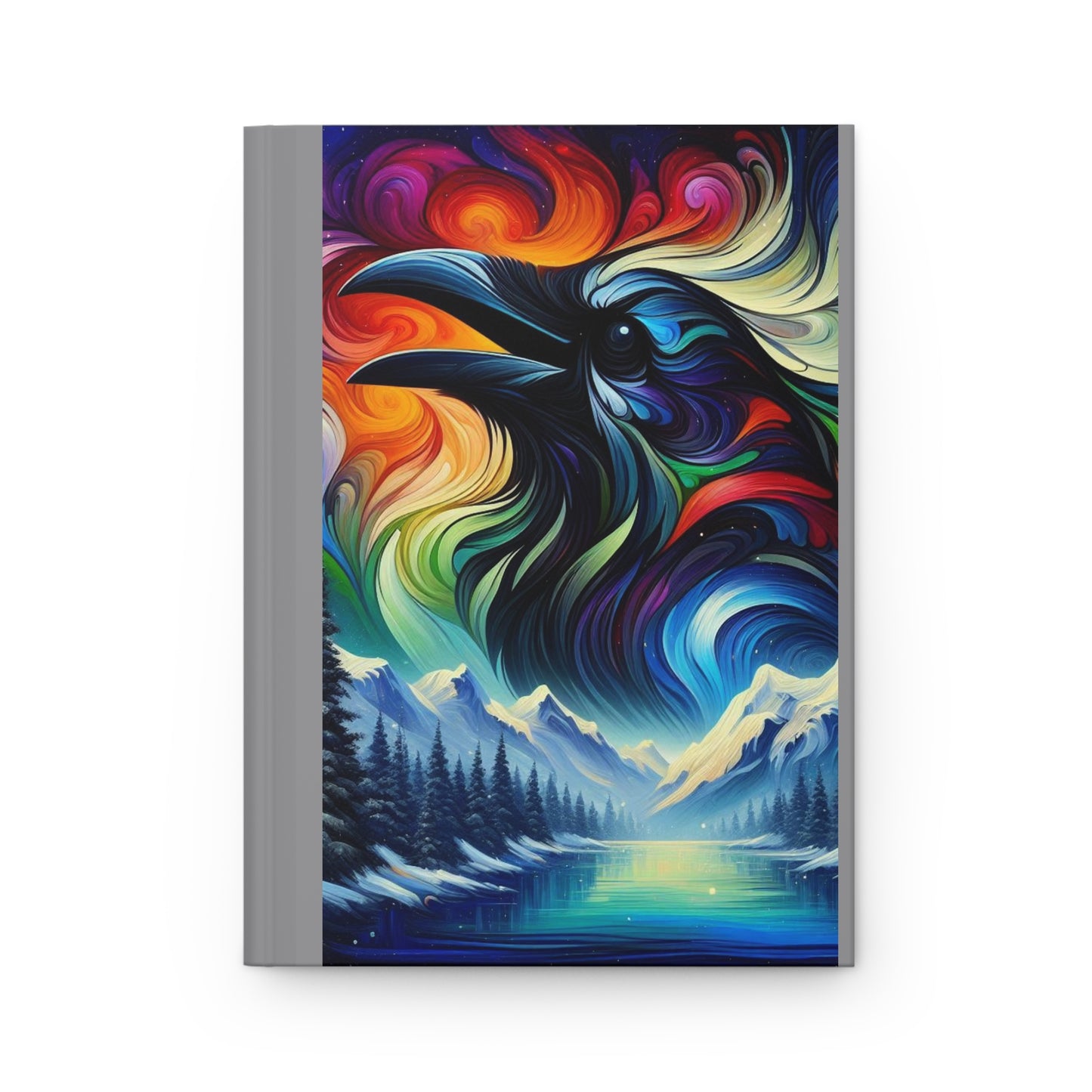 Artistic Raven Hardcover Journal for Nature Lovers, Vibrant Design for Journaling, Gift for Writers, Outdoor Enthusiasts, Memory