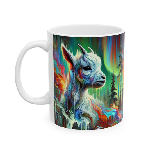 Colorful goat abstract painting Forest Design | Perfect Gift for Nature Lovers | Great for Coffee, Tea, or Hot Chocolate,