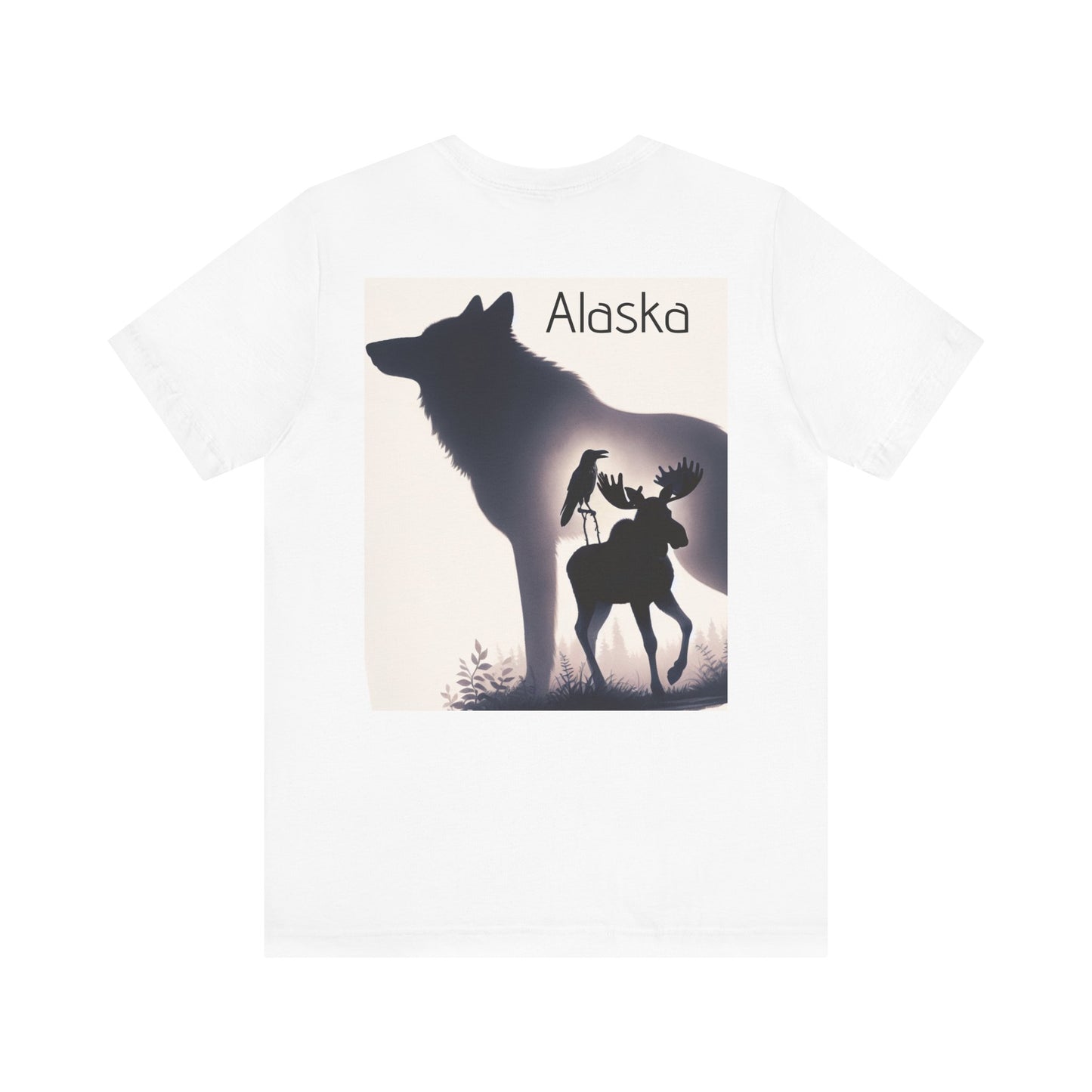 Alaska Wildlife Unisex Tee, Nature Lover Gift, Outdoor Adventure Shirt, Animal Silhouette Graphic Tee, Perfect for Camping, Hiking, Travel