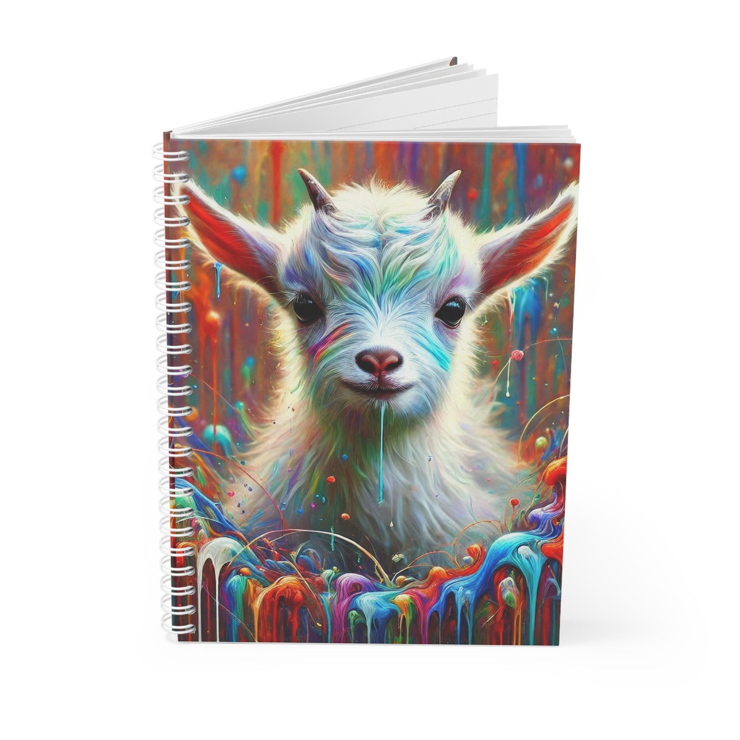 Colorful Goat Spiral Notebook: Cute Animal Art Journaling, School Supplies, Gift for Animal Lovers, Study Planner, Creative Writing