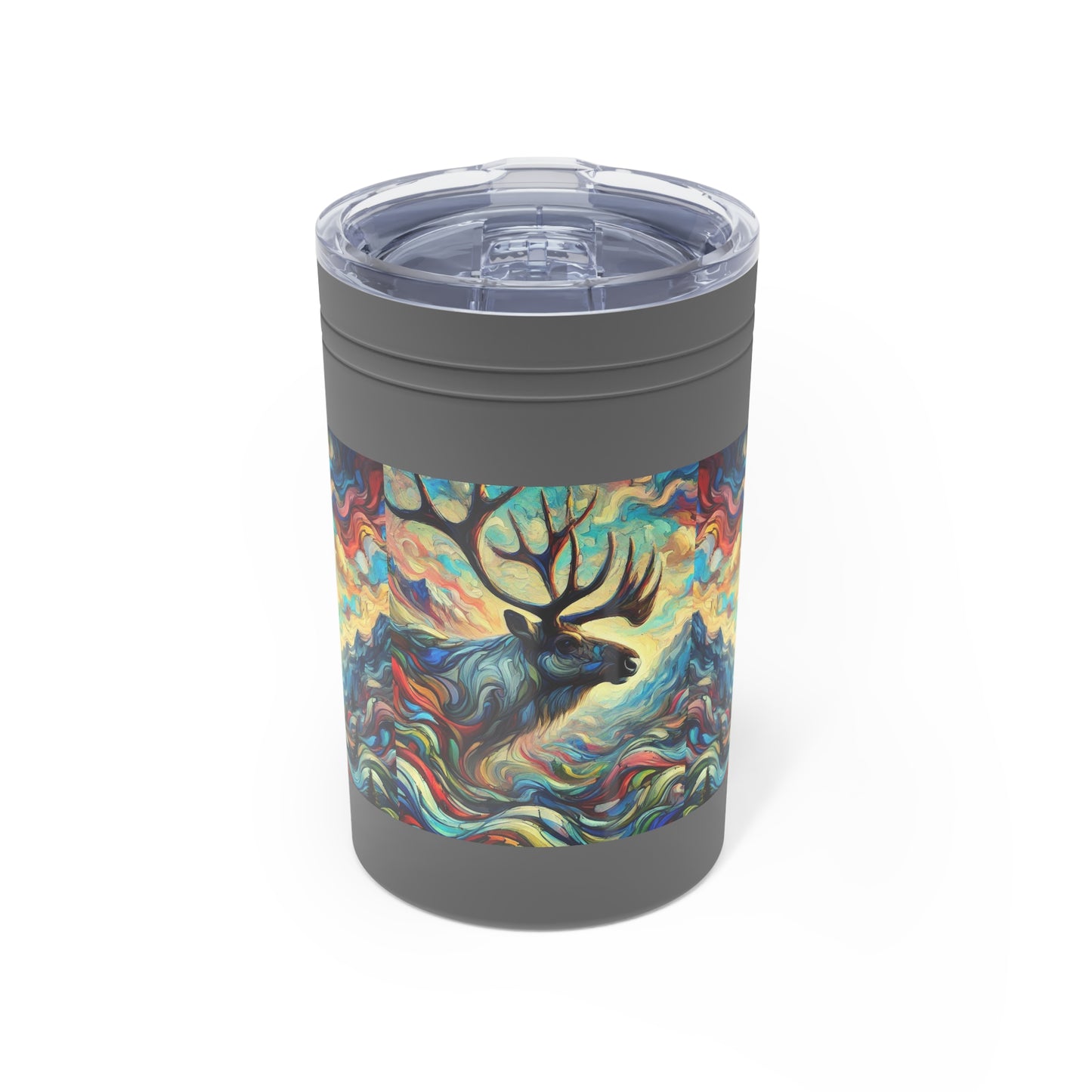 Colorful caribou Art Tumbler | Insulated Drinkware | Nature Lover's Gift | Outdoor Adventure Mugs | Wildlife Design | 11oz Sipping Cup