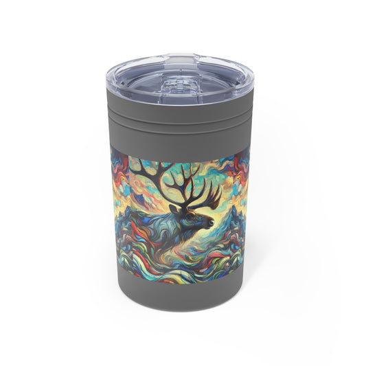 Colorful caribou Art Tumbler | Insulated Drinkware | Nature Lover's Gift | Outdoor Adventure Mugs | Wildlife Design | 11oz Sipping Cup