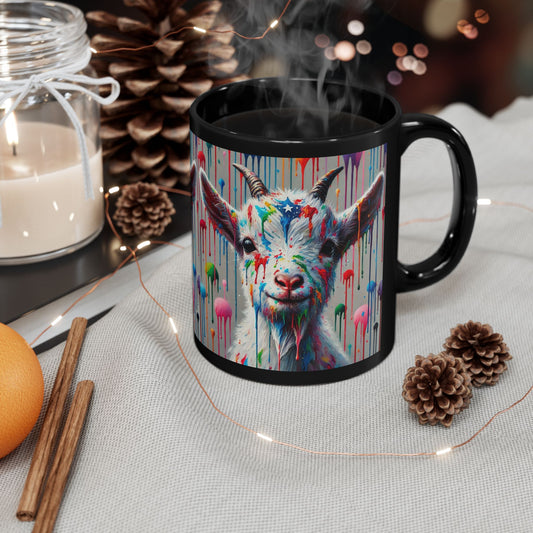 Colorful Goat Art Mug - Fun Ceramic Cup, Animal Lover Gift, Unique Kitchen Decor, Creative Drinkware, Goat-Themed Present