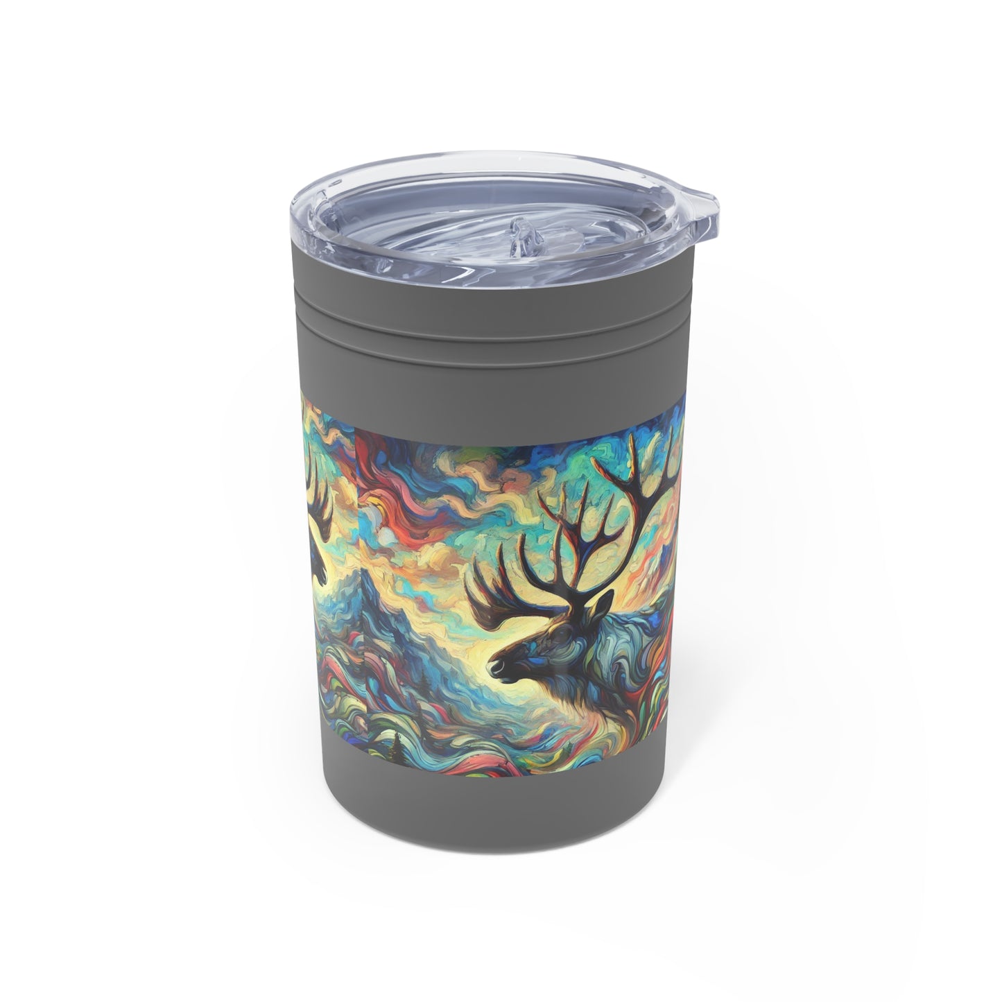 Colorful caribou Art Tumbler | Insulated Drinkware | Nature Lover's Gift | Outdoor Adventure Mugs | Wildlife Design | 11oz Sipping Cup