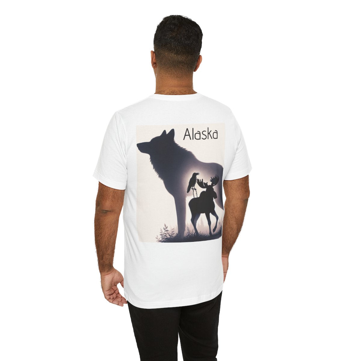 Alaska Wildlife Unisex Tee, Nature Lover Gift, Outdoor Adventure Shirt, Animal Silhouette Graphic Tee, Perfect for Camping, Hiking, Travel