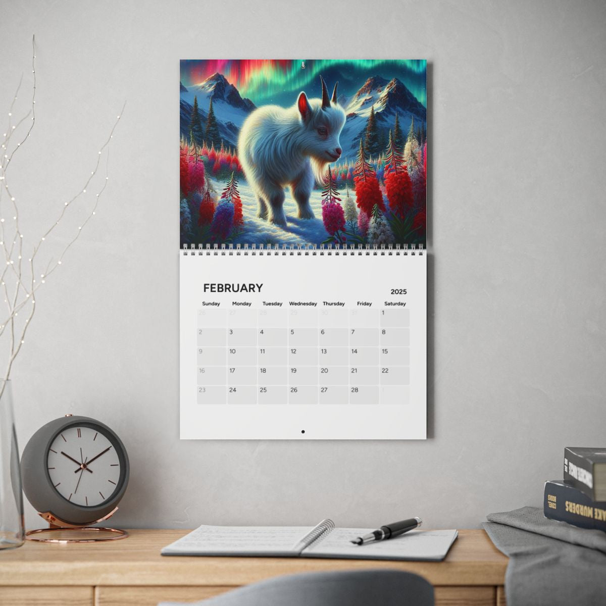 Alaskan animal northern light Calendar (2025)